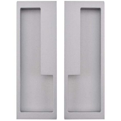 KZQ - Tirador de aleación de zinc, paquete de 2, tirador empotrado para puerta corrediza, tirador moderno y sencillo para cajones, armarios y roperos (plateado)