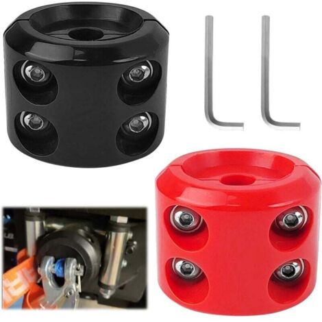 KZQ Tope de goma para cabrestante, tope para cable de cabrestante, protector de cable impermeable, gancho para cable, accesorio para cabrestantes todoterreno ATV UTV con llave Allen (negro y rojo)