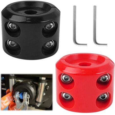 KZQ Tope de Rubber para cabrestante, tope para cabrestante cable, protettore de cable impermeable, gancho para cable, accesorio para cabrestantes todoterreno ATV UTV con llave Allen (nero e rosso)