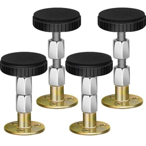 KZQ Topes/parachoques roscados ajustables para cabecero contra la pared, paquete de 4 protectores para somier, herramienta antivibración, dispositivo estabilizador para evitar golpes y chirridos,