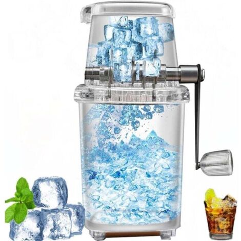 KZQ Tritaghiaccio Manuale - Tritaghiaccio Rotante Portatile per Cocktail, Granita e Frappé, Tritaghiaccio Cromato per Tè Freddo e Caffè, Capacità 1,25 L