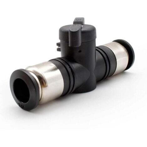 KZQ Válvula de bola neumática de 10 mm de diámetro interior, reguladora de flujo de aire, conector rápido, color negro, para herramientas neumáticas.