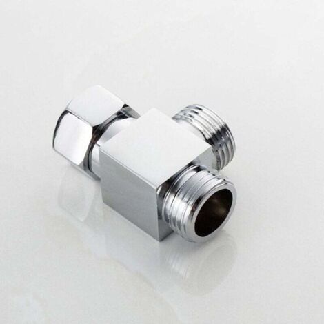 KZQ Válvula desviadora de ducha de 3 vías, cabezal de ducha G 1/2", brazo de ducha en forma de T, adaptador de ducha de repuesto, adaptador desviador de ducha para baño y cocina.