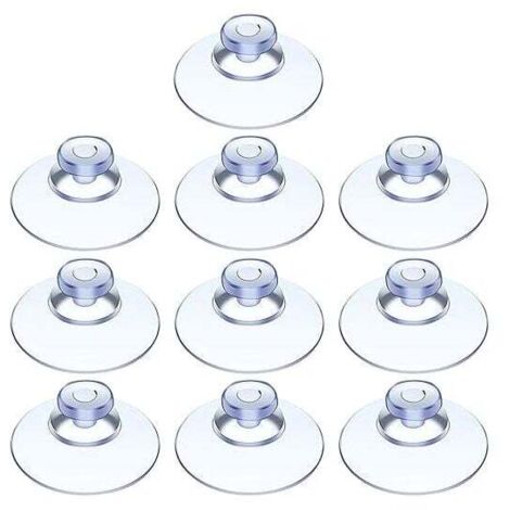 KZQ - Ventosa para mesa de vidrio (10 unidades), miniventosa transparente, pequeña, para diversas superficies lisas, vidrio, azulejos, baño, cocina, PVC, sin gancho (20 mm)