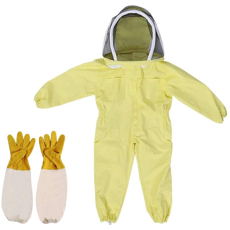 KZQ - Vêtements D'apiculture avec des Gants combinaison apicole enfant - Coton à Manches Longues, Protection De l'enfant, Fournitures D'apiculture