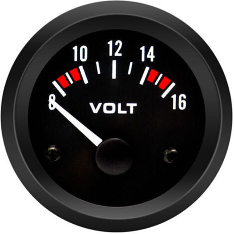 KZQ Voltmetro universale per auto da 12 V, calibro 52 mm/2 pollici, 8-16 V