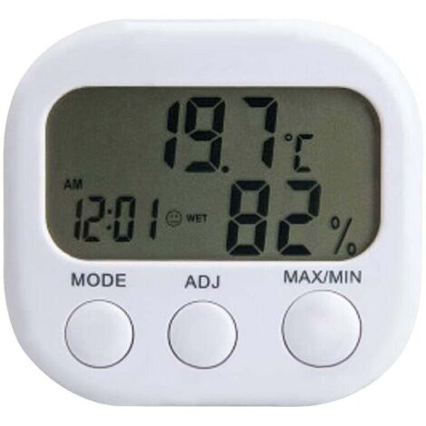 KZQ x Termómetro LCD digital Higrómetro para interiores y exteriores Reloj de humedad -55 °C-70 °C Pantalla LCD.