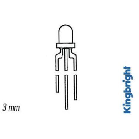 L-115wegw Led 3mm Rouge/vert White Blanc Diffus 50mcd