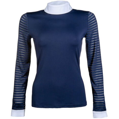 L, Blanc 1200: Chemise de compétition à manches longues pour femme modèle Monaco