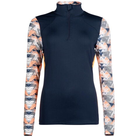 L, Bleu marine 6900: Maillot thermique à motifs Lyon Active