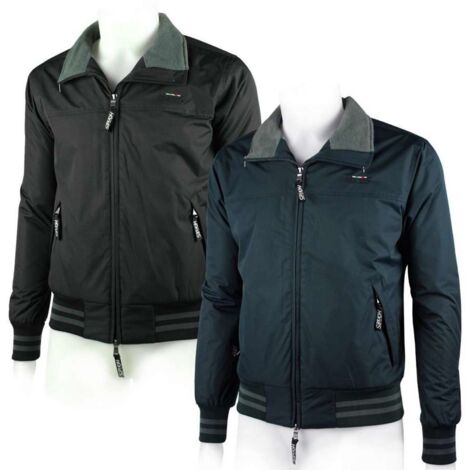 L, Blu: Bomber equitazione unisex modello Europa in tessuto resistente foderato ed impermeabile