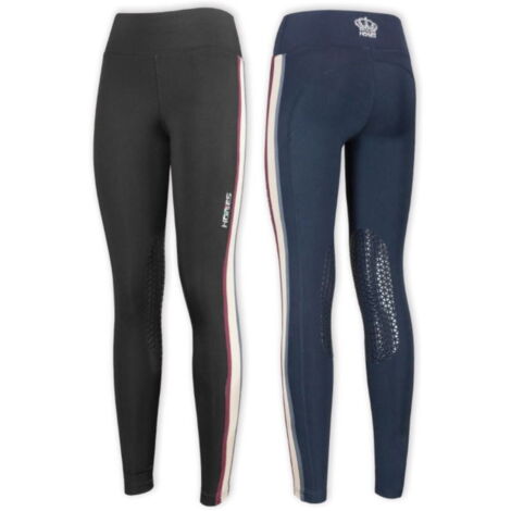 L, Blu: Leggings da equitazione Horses modello Amber Knee con grip