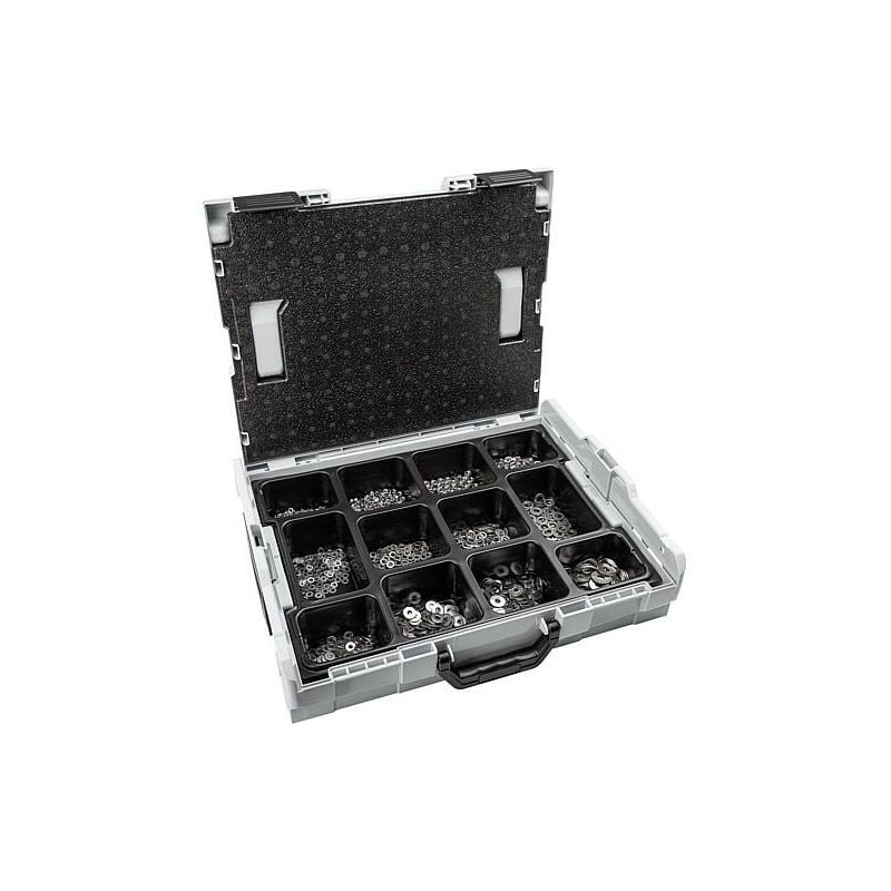 Banyo - l-boxx : Écrous hexagonaux din 934 + rondelles din 125 + din 9021 acier inoxydable A2 1200 pièces