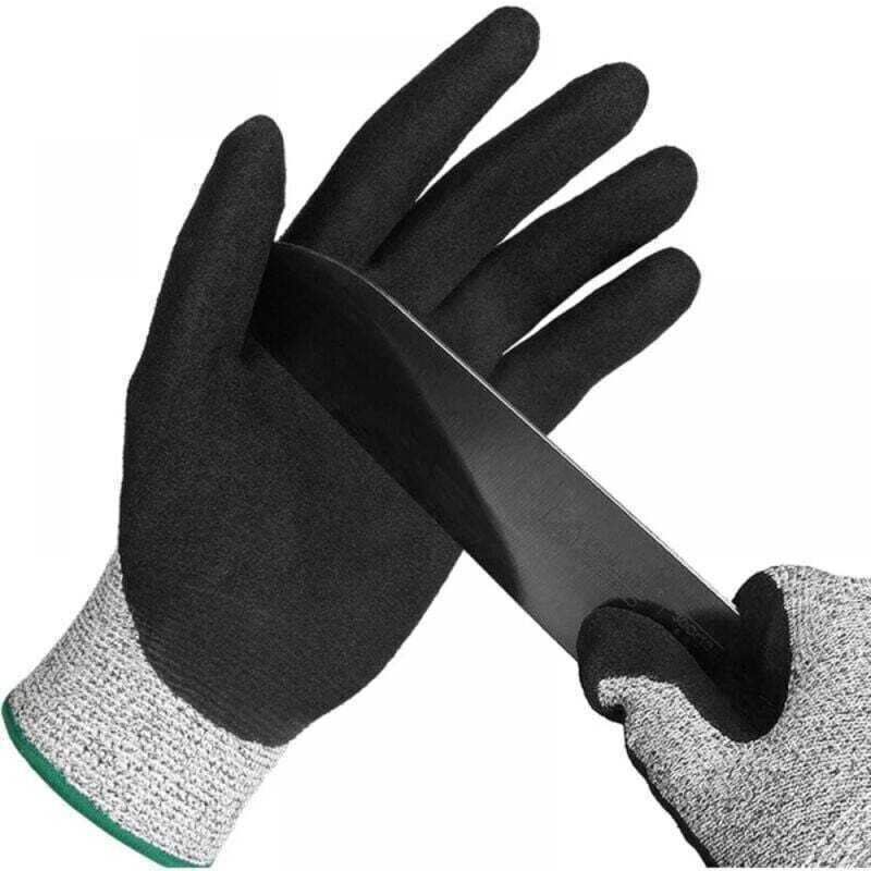 (L) Cut-resistant gloves, oyster gloves, protective work gloves for oyster cutting, meat cutting, gardening and carving