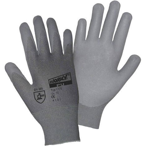 Handschuhe Worky L+D MICRO black Nylon-PU 1151-M Nylon Arbeitshandschuh Größe 