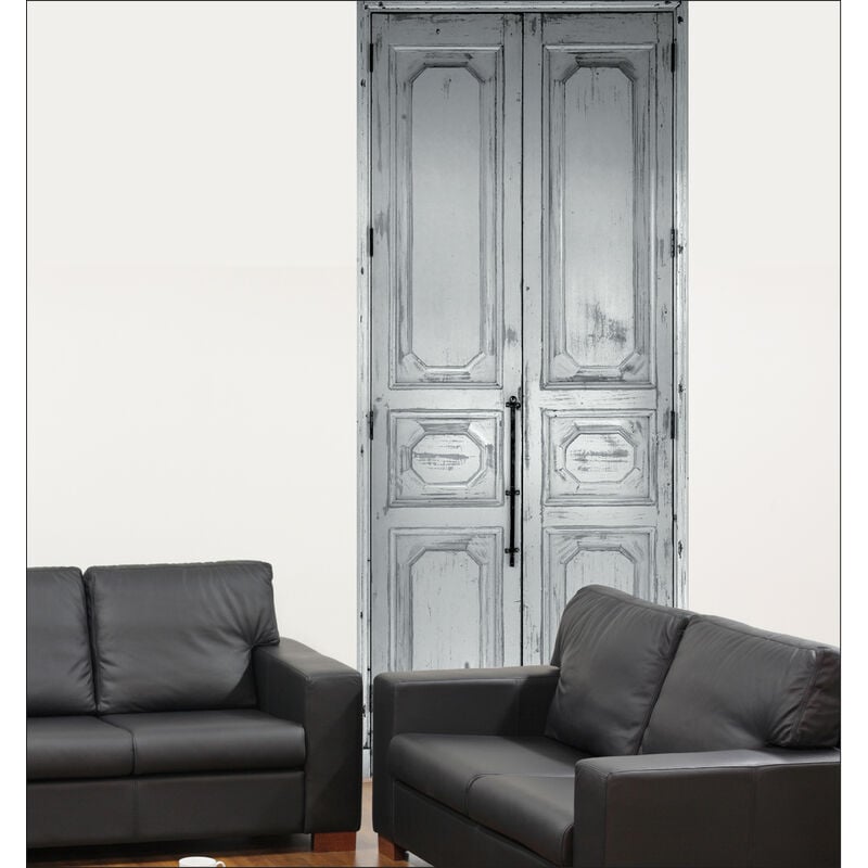 Papier peint intissé 3D effet trompe l'oeil, décor unique de porte de manoir, 96 cm x 250 cm, garanti.