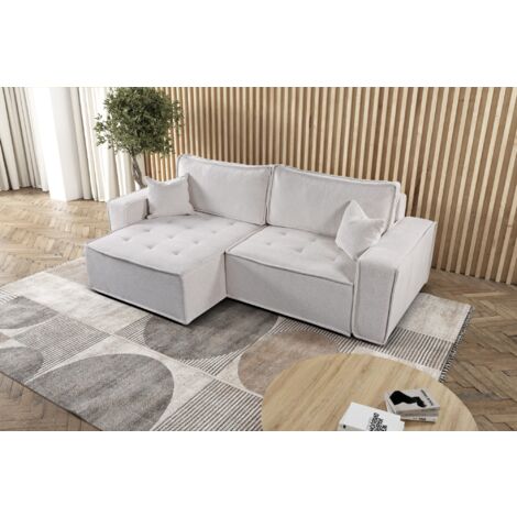 L-förmiges Bohoo-Ecksofa mit Schlaffunktion Hellbeige Links