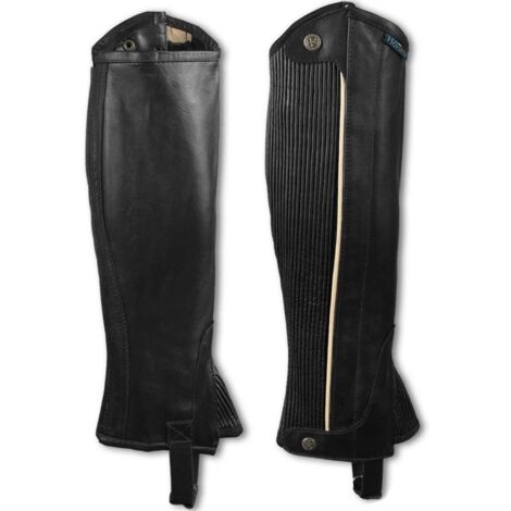 L, Marrone: Mini-Chaps unisex in morbido cuoio modello High