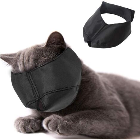 (L) Museruola per toelettatura gatti, museruola in nylon per gatti, strumenti per la toelettatura degli animali domestici, previene graffi e strappi