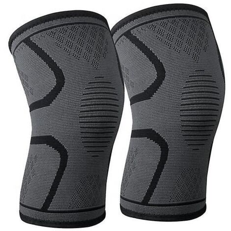 (L, Schwarz) Sport-Kniebandage (2er-Pack), atmungsaktive Kompressions-Kniebandage für die Kniescheibe, Kniebandage bei Meniskusriss und Arthrose