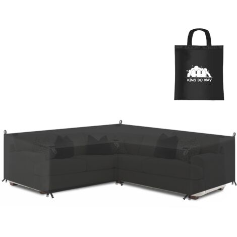 L Shape Furniture Cover Waterproof Garden Rattan Corner Sofa Outdoor Protection 254*254*85*80cm