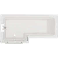 L Shape Shower Bath 1700 mm with Towel Rail Shower Screen and Panel Left Hand
