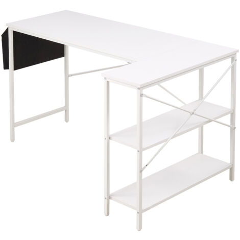 L-Shaped Office Desk with Storage Bag