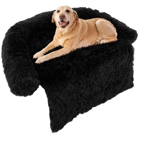 L-Size Plush Calming Dog Couch Bed Dog Sofa Bed Anti-Slip Bottom Washable Cover