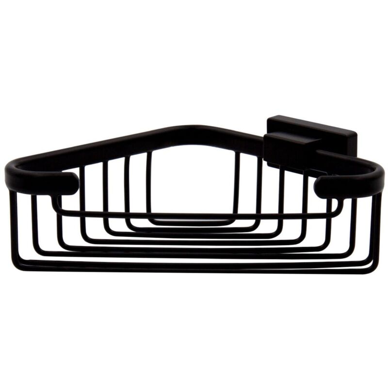 L.16 H.7 cm poubelle d'angle Lea noir mat - Inda