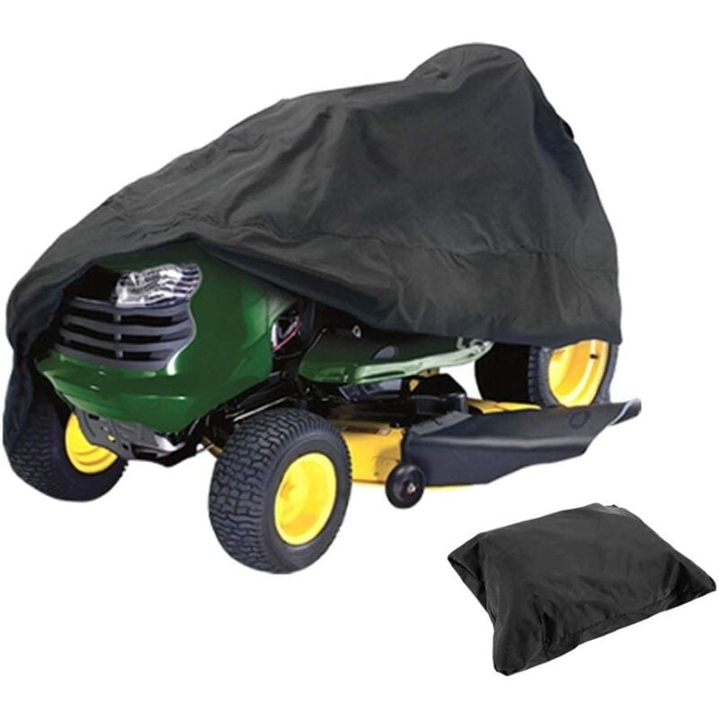 XL(183x137x117) Housse de tracteur de jardin, Housse tondeuse autoportée, Bâche en tissu Oxford 210D coupe-vent, Anti-pluie, Anti-poussière et anti-UV