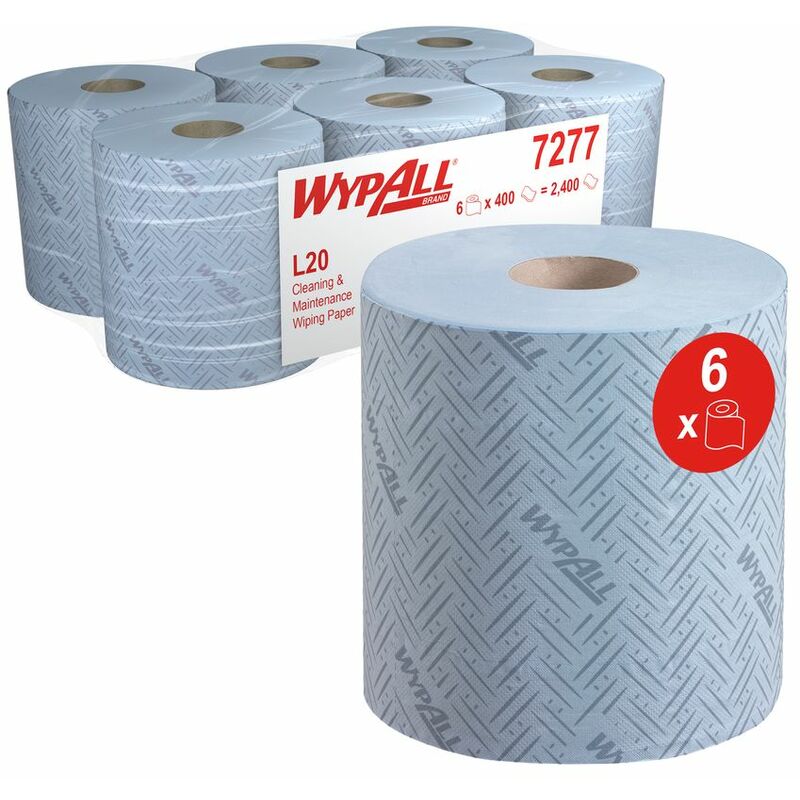 L20 Cleaning and Maintenance Blue Wiping Paper 7277 - 2 Ply Centrefeed Ro - Blue - Wypall