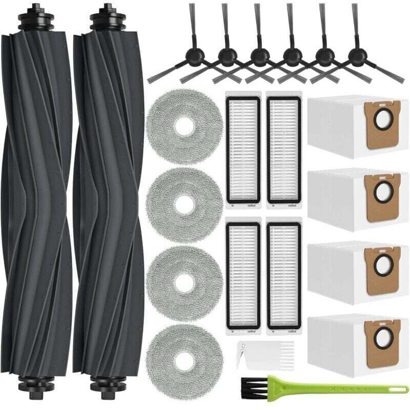 L20 Ultra Accessories for Dreame L20 Ultra Complete / L20 Ultra Vacuum Cleaner Replacement Parts Kit, 4 Dust Bags, 4 Mop Cloths, 2 Main Brushes, 4