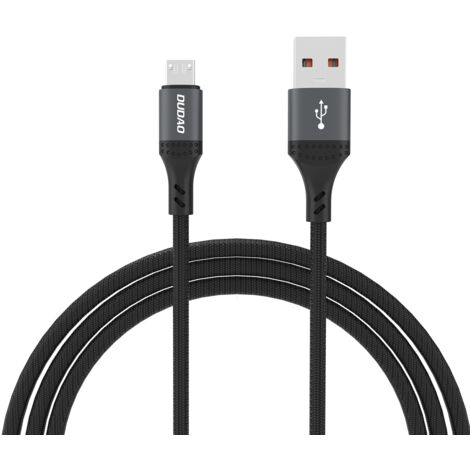 L3SM USB-A - MicroUSB 3A 1,2 m geflochtenes Kabel - Schwarz