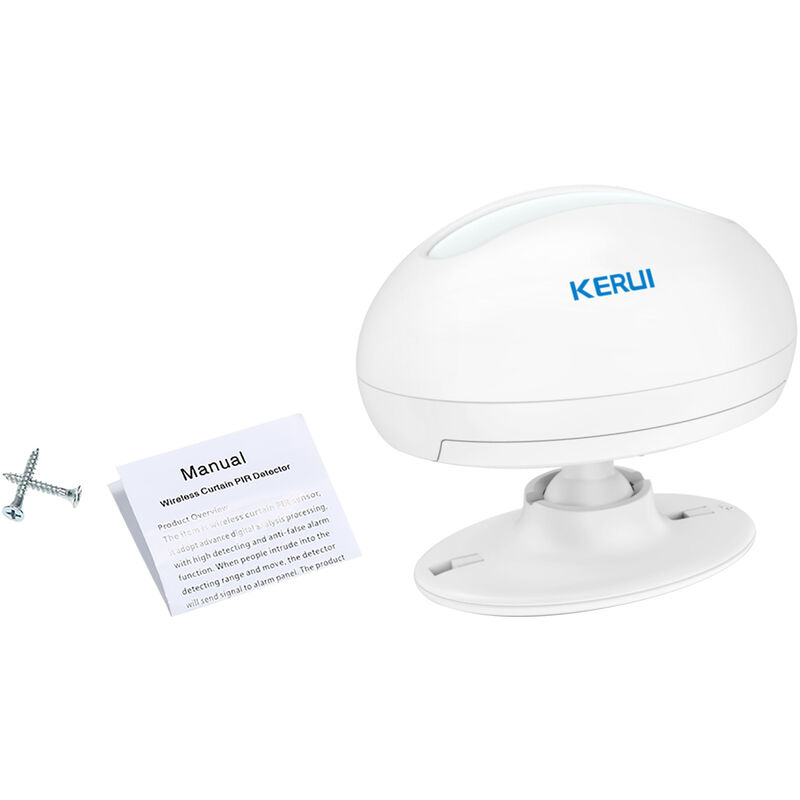 

La alarma antirrobo con detector infrarrojo de cortina inalambrico 433MHz se puede montar en el techo y en la pared modelo: KR-P817 (se envía sin