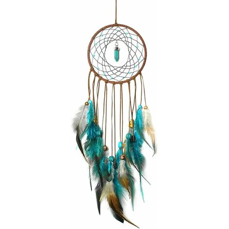 La Attrapeur de Rêves avec Anneaux en Plumes Attrape-rêves Mystérieux Capteur de Rêves Handemade pour Décoration Chambre Voiture Maison-kueatily