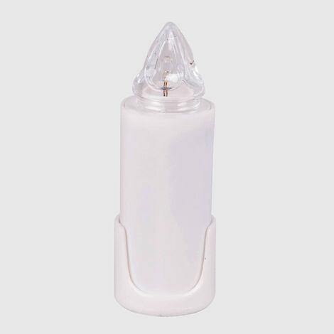 La Briantina Lumino Elettrico a Led con Supporto Adesivo, Durata 120 Giorni,in Polipropilene, Bianco con Luce Blu Intermittente, 10xø3.5 cm