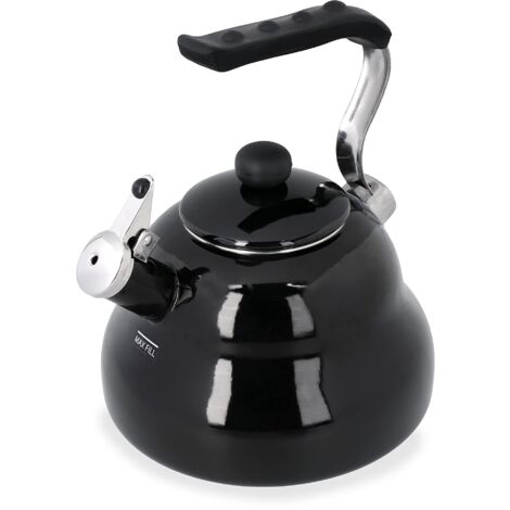 La Cafetière Bollitore a fischio, colorato, 2 l, colore: nero
