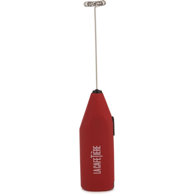 Image of La Cafetière Frother de milk de handheld, portable electric milk frother easy use, coil stainless steel, barista style, coffee at home, rosso, one size