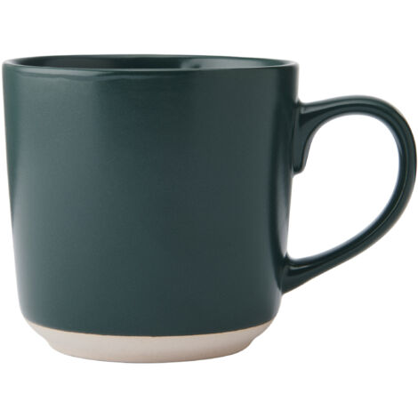 La cafetière green ceramic mug with unglazed base, 350ml