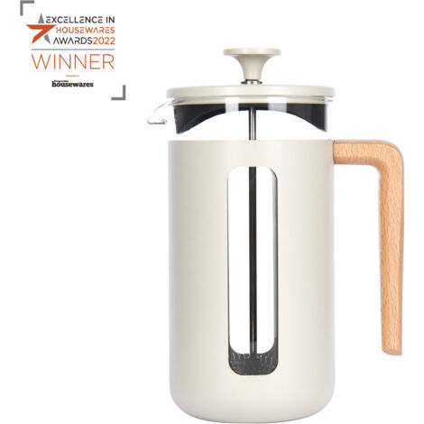 La Cafetière Pisa Cafetera de acero inoxidable, 8 tazas, café con leche, en caja de regalo