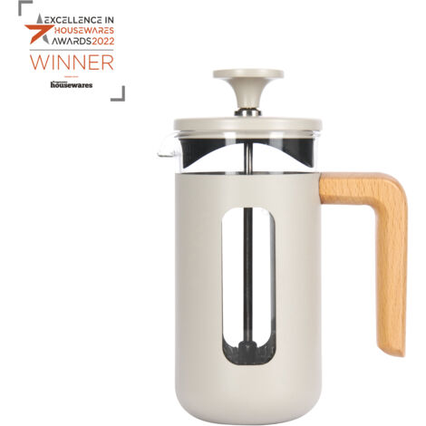 La Cafetière Pisa - Cafetera de acero inoxidable, con leche, en caja de regalo (capacidad de 350 ml, capacidad para 3 tazas)