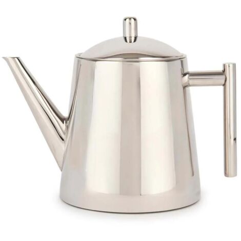 La Cafetière Tetera con Infusor de Acero Inoxidable 1.5L, 8 Tazas (Plateada)