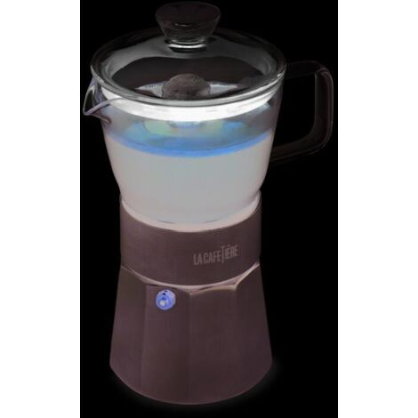 LA CAFETIERE, Verona Machine à café en verre, chromée, 6 tasses, dans un coffret cadeau
