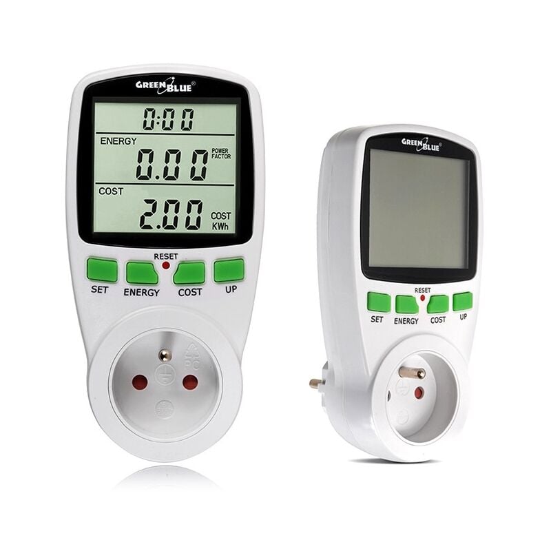 Greenblue Gb202 Wattmètre Blanc Écran Integré Lcd 0 - 9999 W