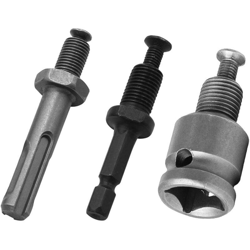 

La conversion del adaptador de portabrocas de 3 piezas incluye un enchufe de conversion de llave electrica, vastago hexagonal, vastago redondo,Rosca