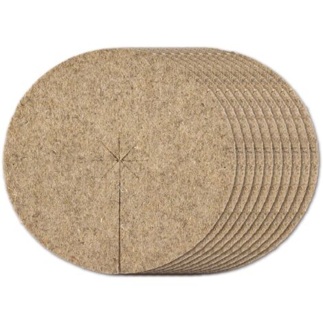 La cordeline 10 Dischi pacciamatura Naturale da 30 cm in Canapa 600 g/m, Protezione pianta, erbaccia, Freddo.