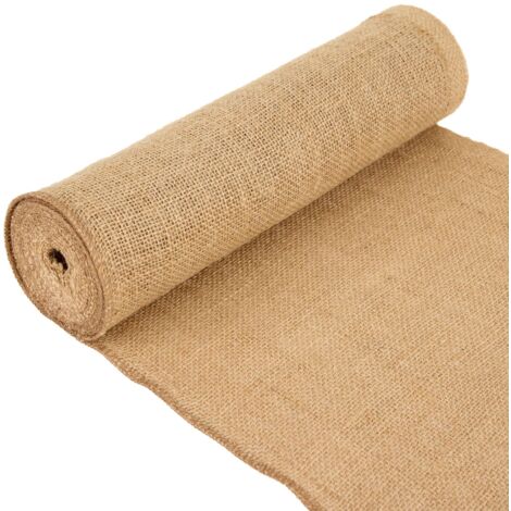 La Cordeline Runner da tavolo in tela di iuta naturale, 30 cm x 5 m, bordi cuciti per matrimoni, decorazioni, feste