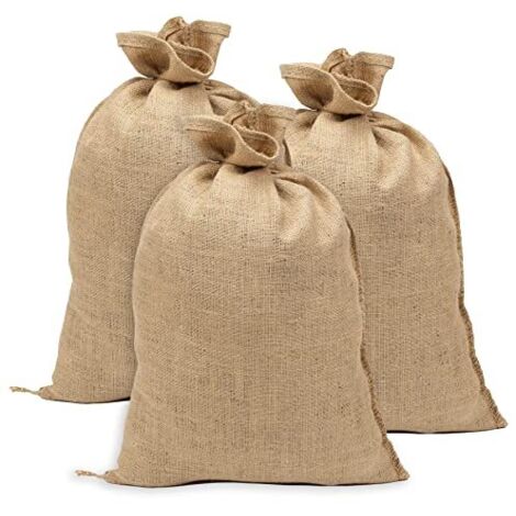 La cordeline Set di 3 sacchetti in tela di iuta, 41 x 60 cm, 15 kg