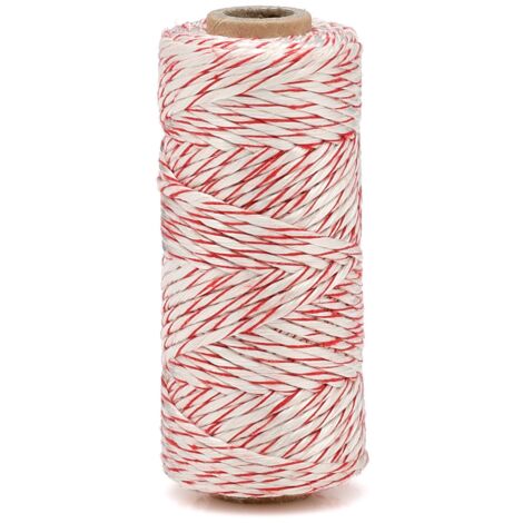 La cordeline Spago Rosso e Bianco 50 m Corda Bicolore per imballaggi, Giardinaggio, Fai da Te