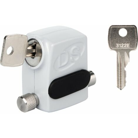 La Croisee Ds – Verrou de baie coulissante anti-effraction – Fixation par vis – Compatible aluminium, PVC, bois – Finition laquée gris aluminium